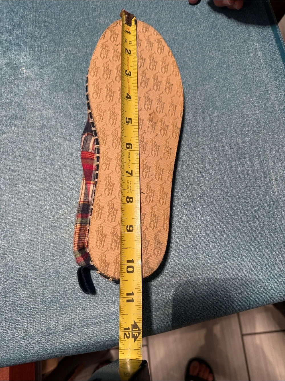 Polo Ralph Lauren Madras Red and Tan And Blue Plaid Espadrille Slip-Ons